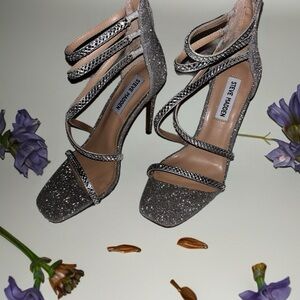 Steve Madden Silver Rhinestone Stiletto Heels